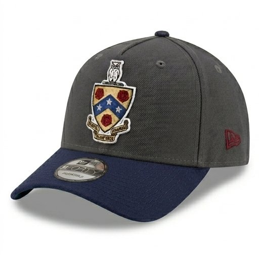 Charcoal cap with navy brim