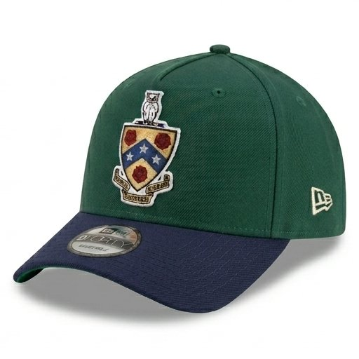 Forest green cap with navy brim